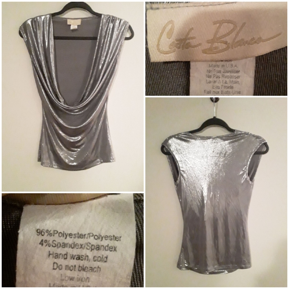 Costa Blanca Women's Low Neck/Chest Silver Shirt